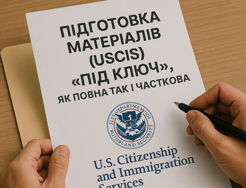 ПІДГОТОВКА МАТЕРІАЛІВ (USCIS) ПІД КЛЮЧ, ЯК ПОВНА ТАК І ЧАСТКОВА